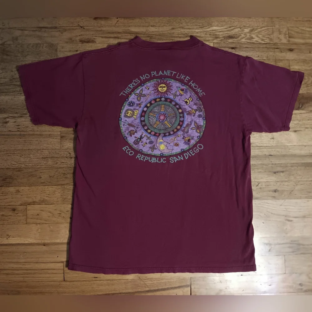 vintage San Diego Theres No Planet Like Home t-shirt Eco Earth Hippie Peace - Picture 4 of 5